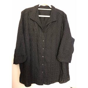 Foxcroft 24W Dani Cotton Embroidered Tunic Black